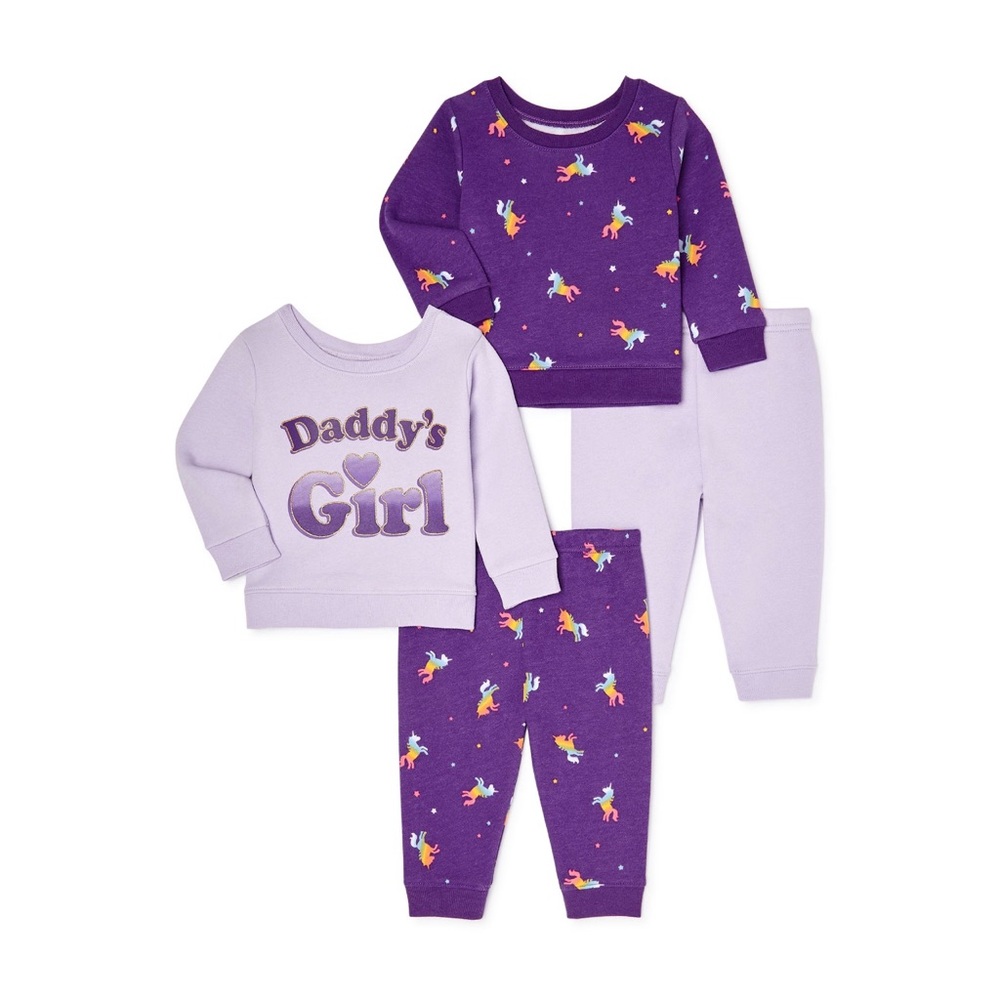 Garanimals Baby Girls' Fleece Top and Pants
Set 4-Piece, Size: 24 Months
